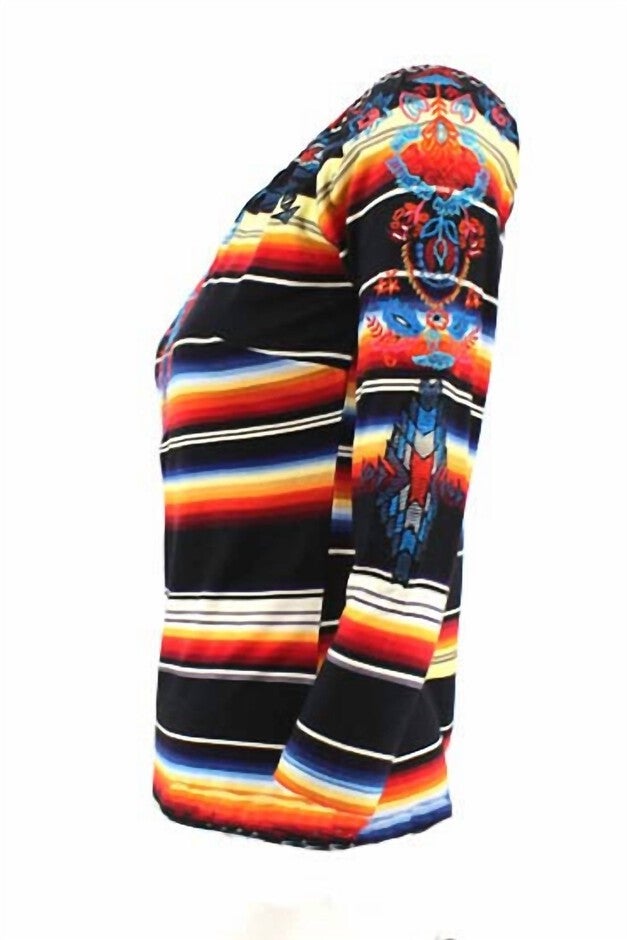 WOMEN'S SUNRISE SALTILLO KNIT TOP IN MULTI, , alternate image number null