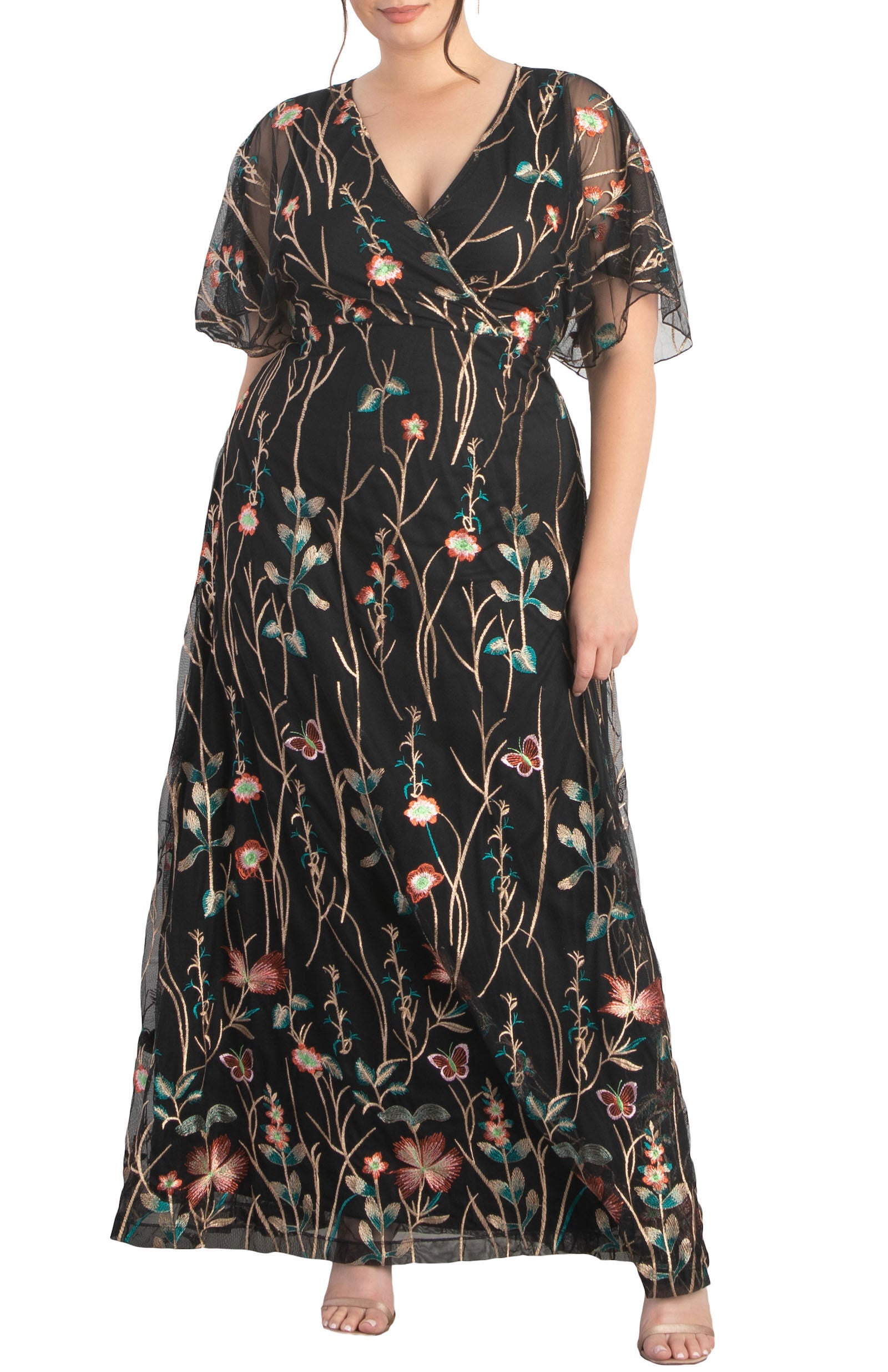 Embroidered Elegance Evening Gown, ONYX / Black, hi-res image number 0