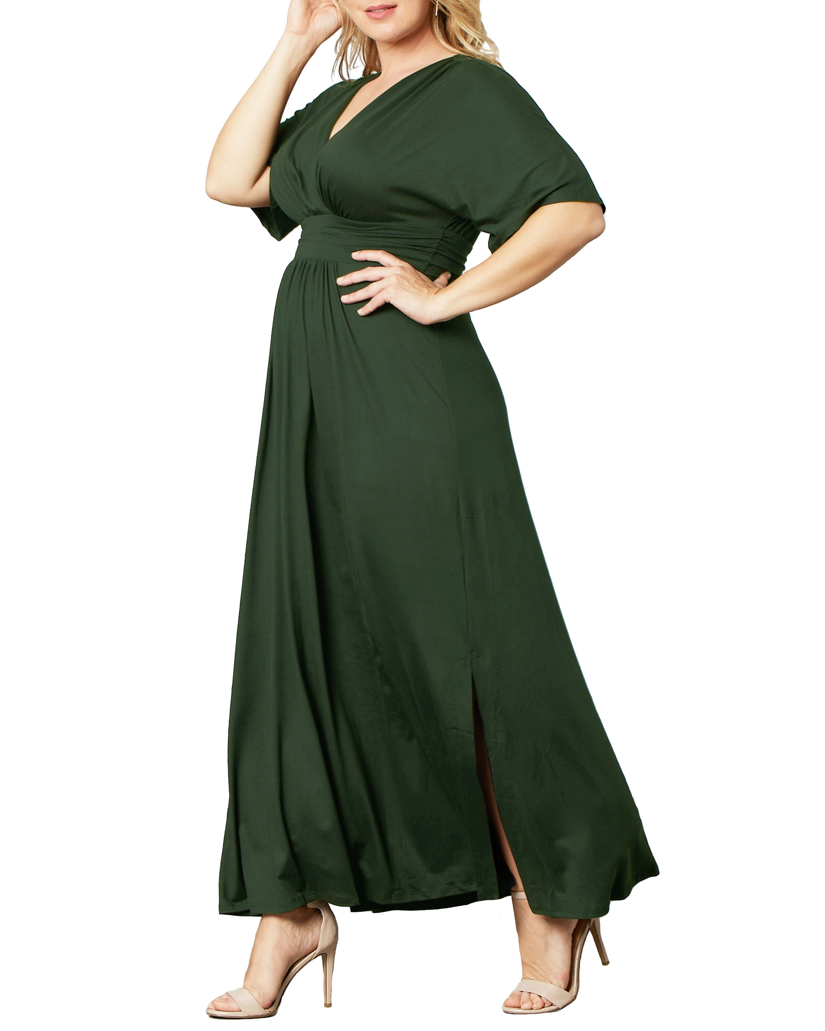 Vienna Maxi Dress, MATCHA GREEN TEA / Olive Green, alternate image number 2