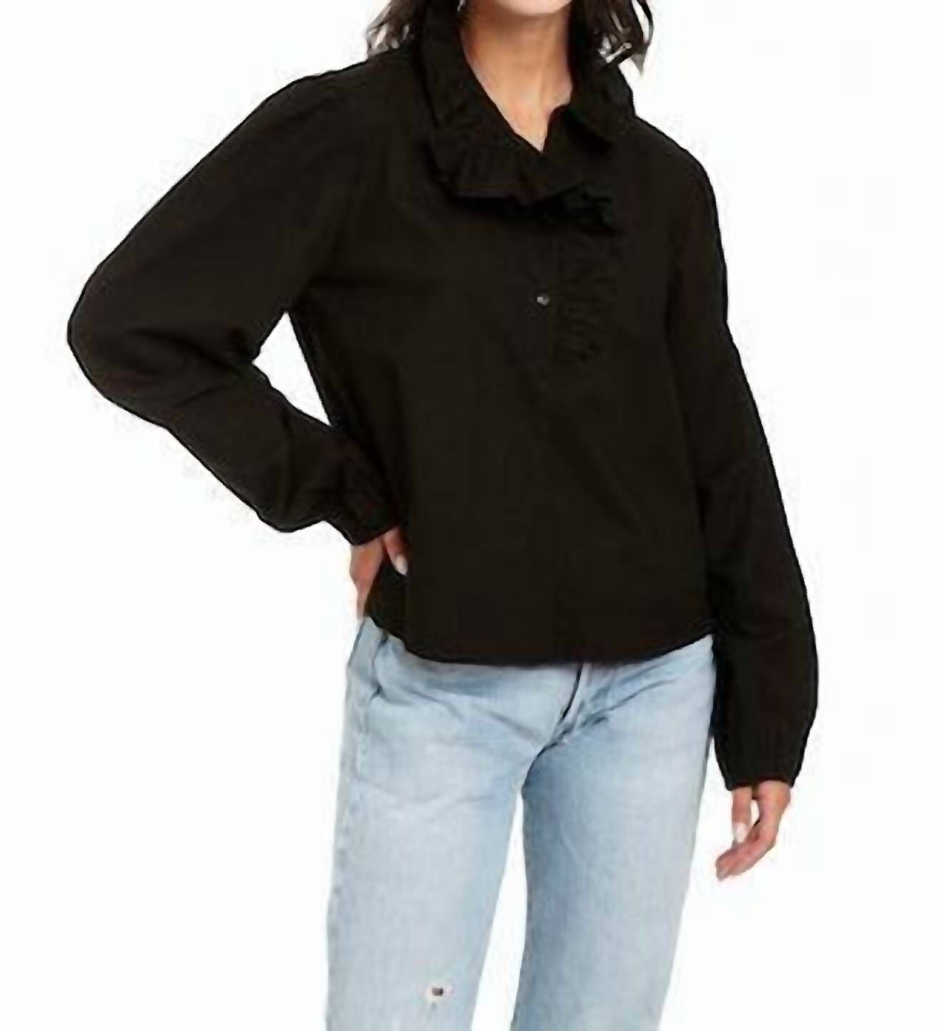 NICOLA TOP IN BLACK, Black / Black, hi-res image number 0