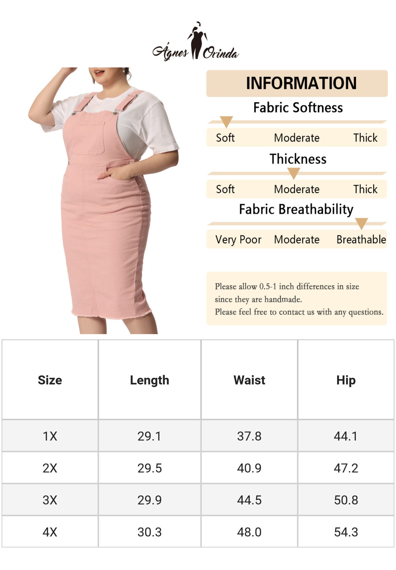 ADJUSTABLE STRAP BACK SLIT DISTRESSED DENIM OVERALL DRESS, Pink / Pink, alternate image number 4