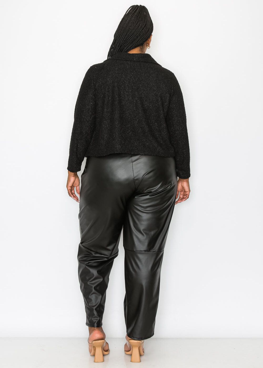 ERICA SHEARLING CROP JACKET, Black / Black, alternate image number 1