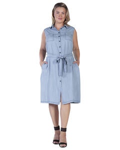 Katana Womens Plus Size Tencel Side Slit Midi Dress