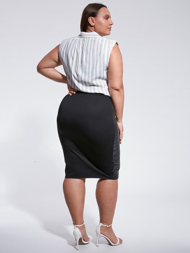 ISABELLA STRIPE BLOUSE, Ivory / Ivory, alternate image number 2