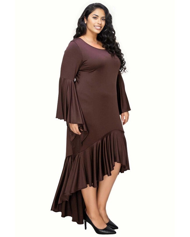 ARIELLE FLOWY MERMAID HEM DRESS, , alternate image number 3