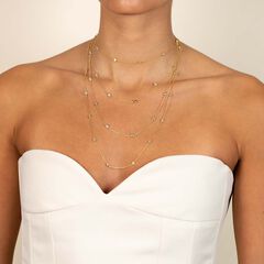 Diamond by the Yard Necklace Gold 16"