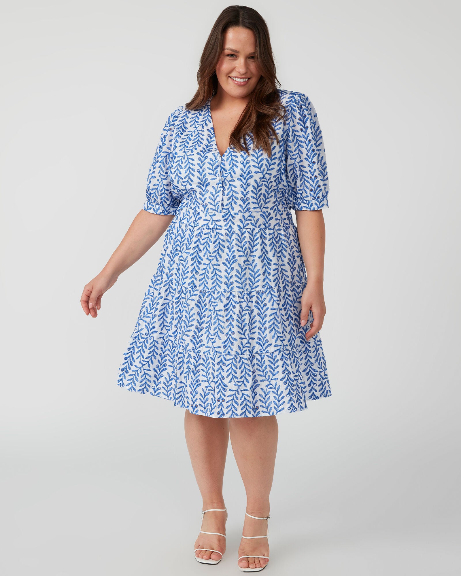 La Croisette Cotton Mini Dress, BlueMilk / Azure Blue, alternate image number 3