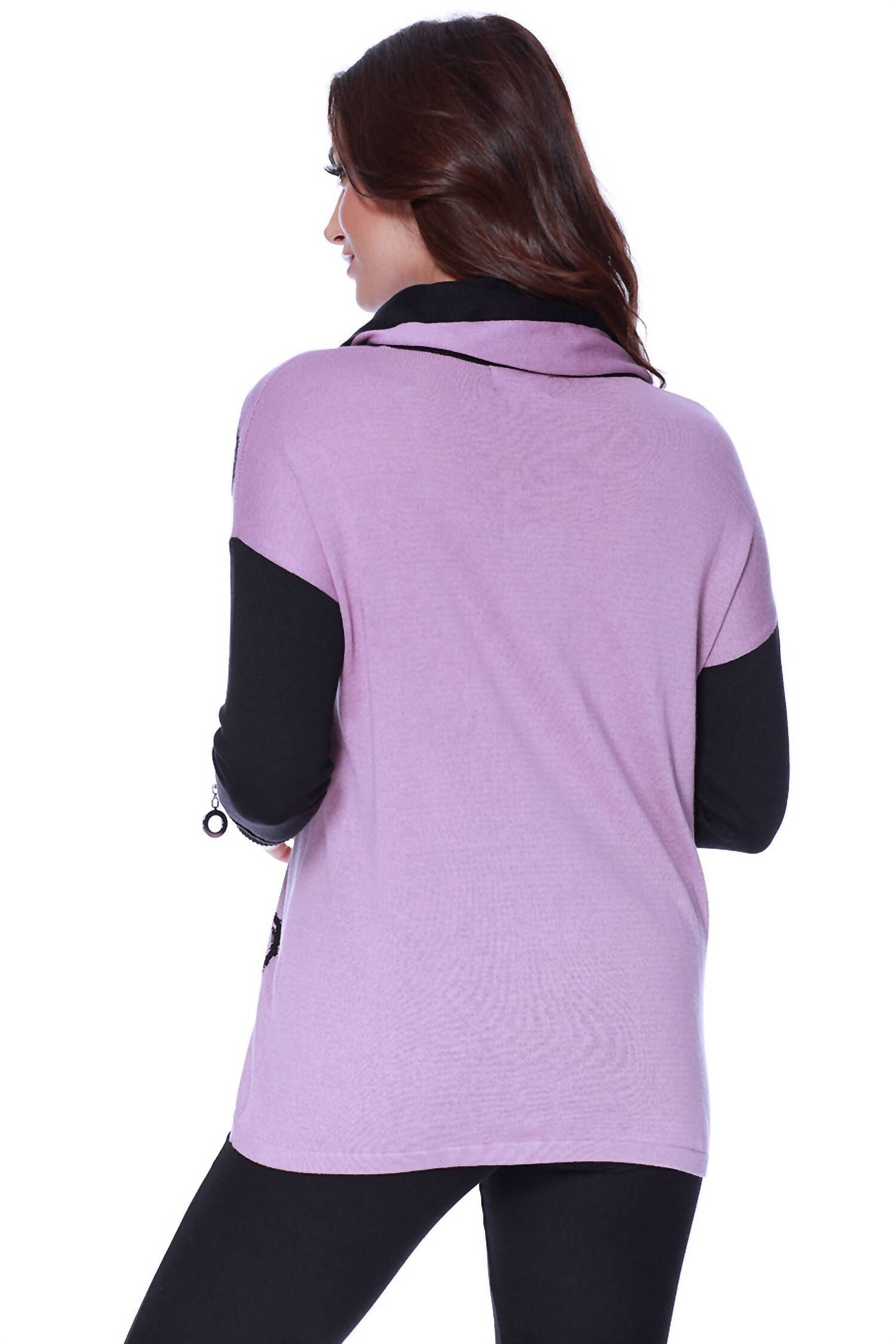 HEARTS PULLOVER W/ INFINITY SCARF IN ROSE, , alternate image number 5