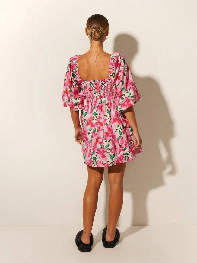 ANTONIA SHIRRED MINI DRESS IN PINK, , alternate image number null