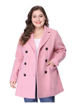 NOTCHED LAPEL DOUBLE BREASTED COAT