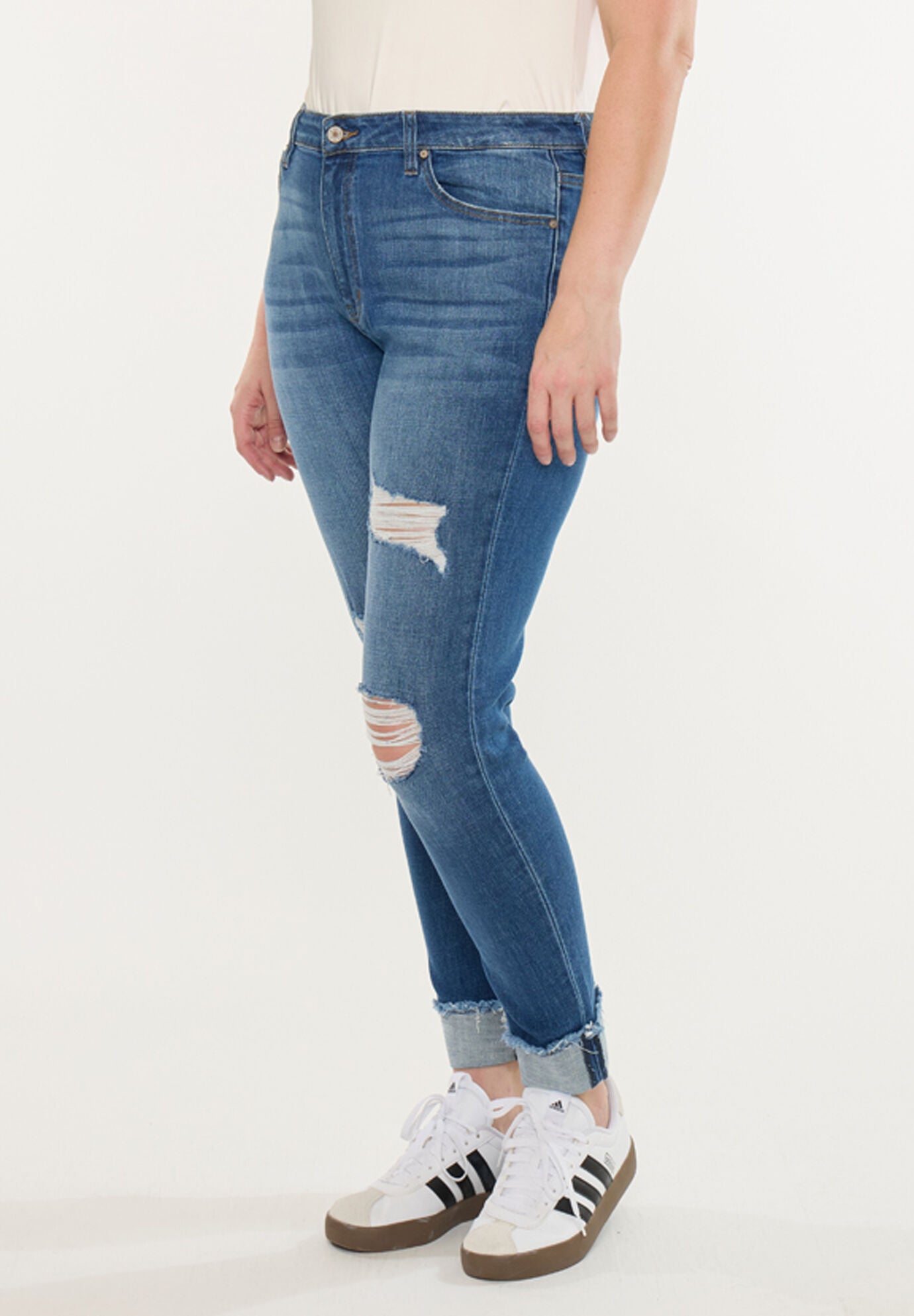 Stevie Mid Rise Ankle Skinny (Plus Size), Medium Wash / Medium Wash, alternate image number 2