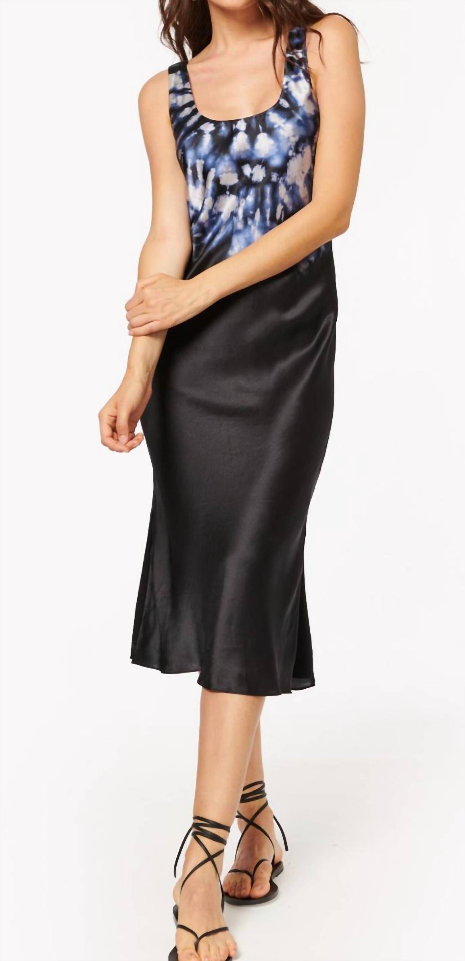 EVELYN DRESS IN DARK TIE DYE, Dark Tie Dye / Black, hi-res image number 0
