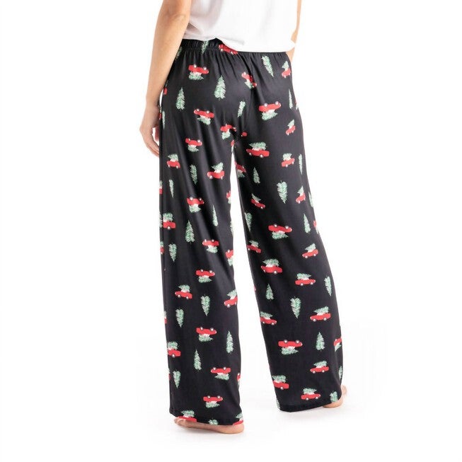 HOLIDAY LOUNGE PANTS IN BLACK/MULTI, , alternate image number 3