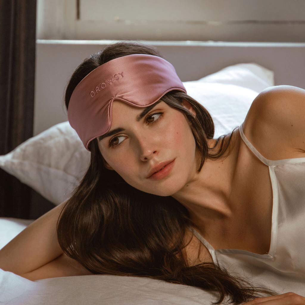 Featherweight Silk Sleep Mask, Damask Rose / Pink, alternate image number 2
