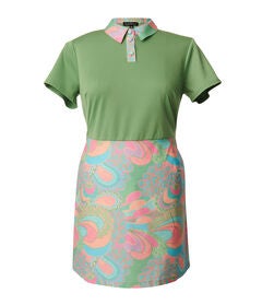 Smak Parlour Green & Pink Paisley Mini Dress