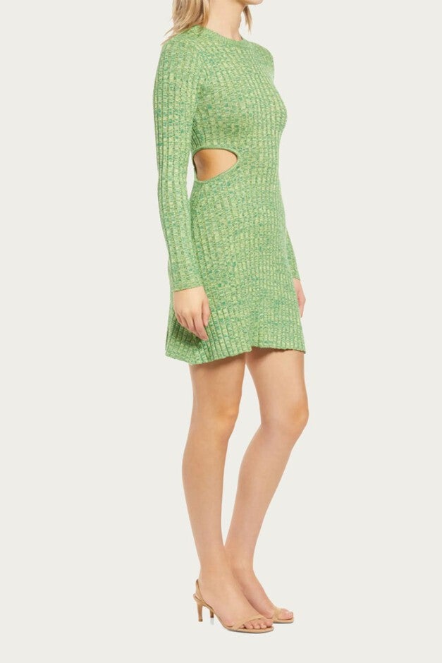 DOVE MINI DRESS IN MARLED GREEN, , alternate image number 8