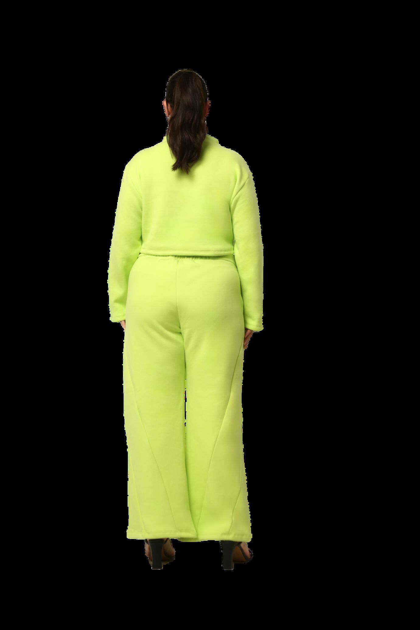 Crop Sweatshirt, Neon / Chartreuse, alternate image number 3