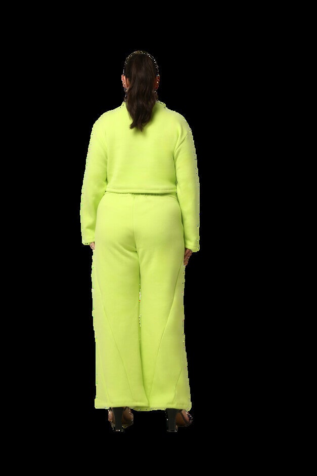 Crop Sweatshirt, Neon / Chartreuse, alternate image number 3