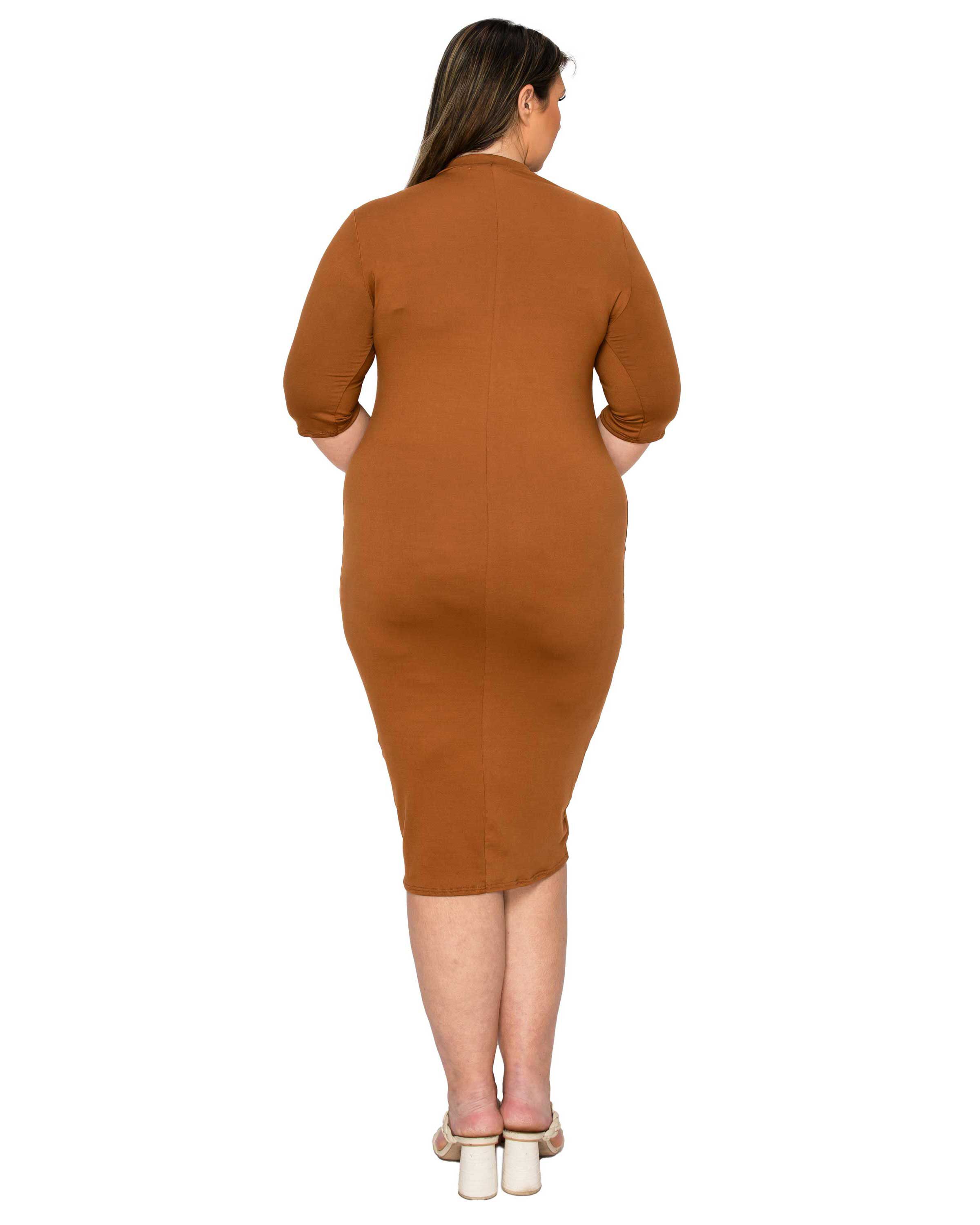Mona Midi Dress, Cognac / Terracotta, alternate image number 2