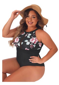 Bikini Swimsuit Floral Swimwear Flattering High Waisted