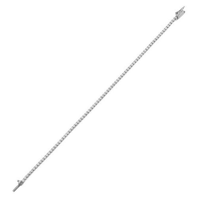 Classic Thin Tennis Bracelet Silver One Size, , alternate image number null