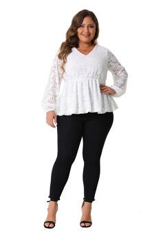 Lace Peplum Top