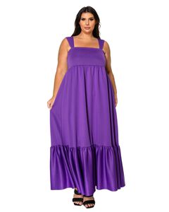 ANGELIKA RUFFLED HEM MAXI DRESS