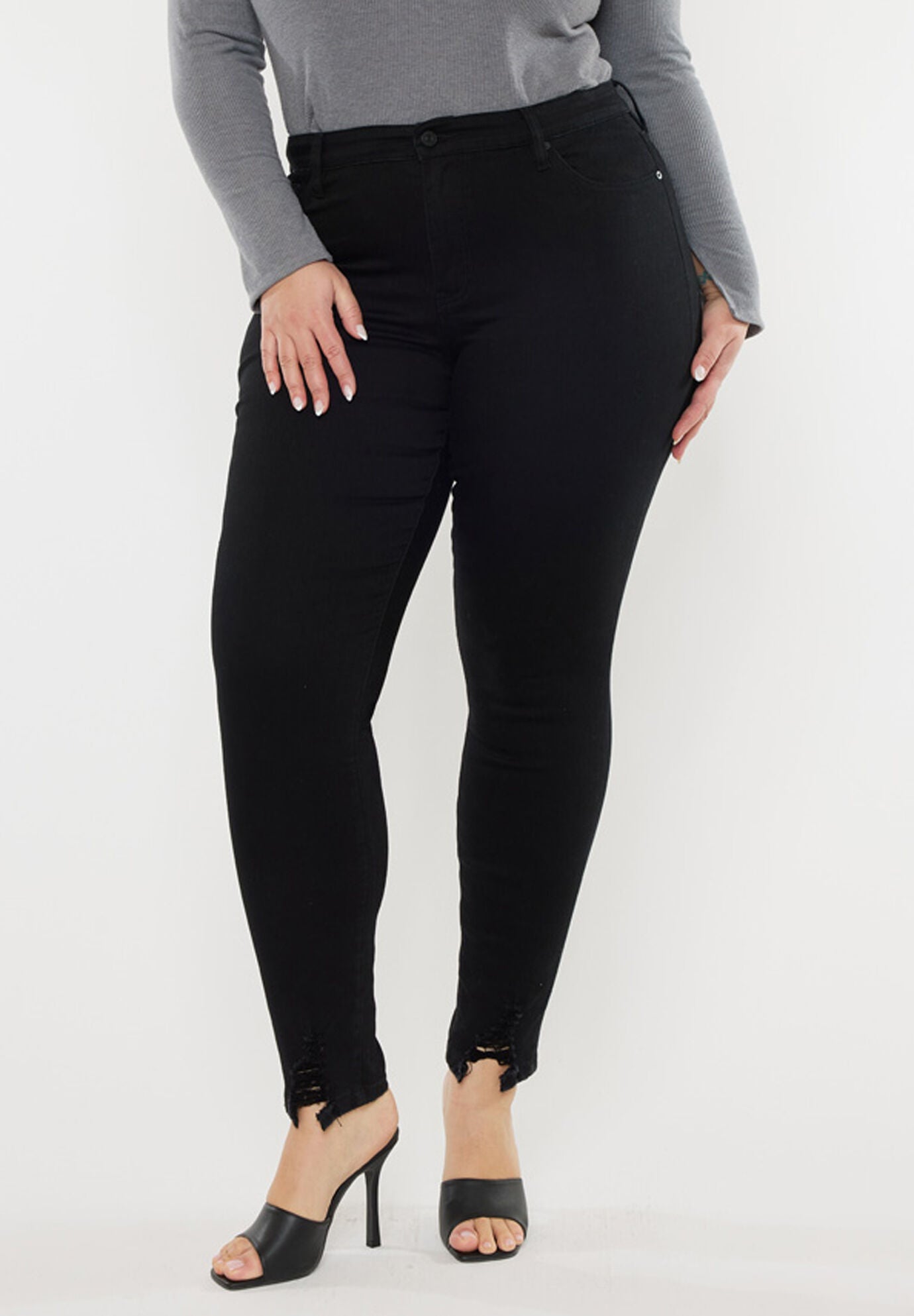 Jones High Rise Ankle Skinny (Plus Size), Black / Black, alternate image number 1