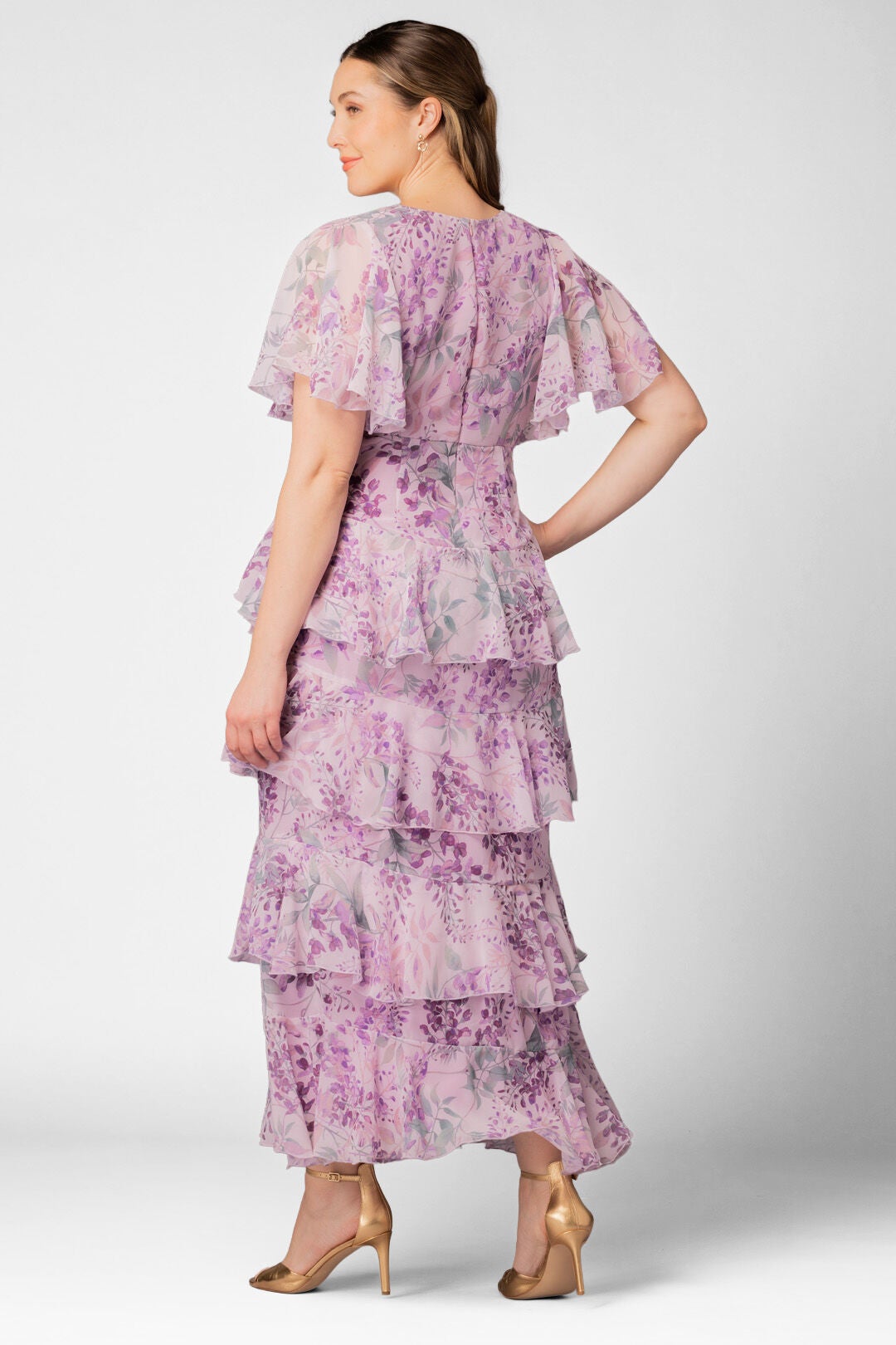 Tour de Flounce Evening Gown, Wisteria Blooms / Lilac, alternate image number 1