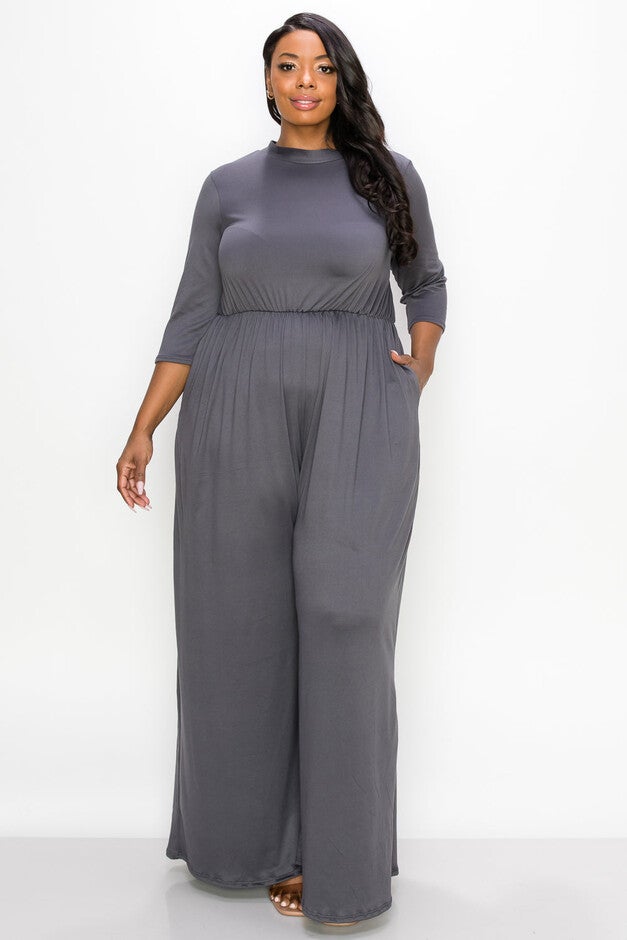 SIENNA JUMPSUIT, Charcoal / Charcoal Grey, hi-res image number 0