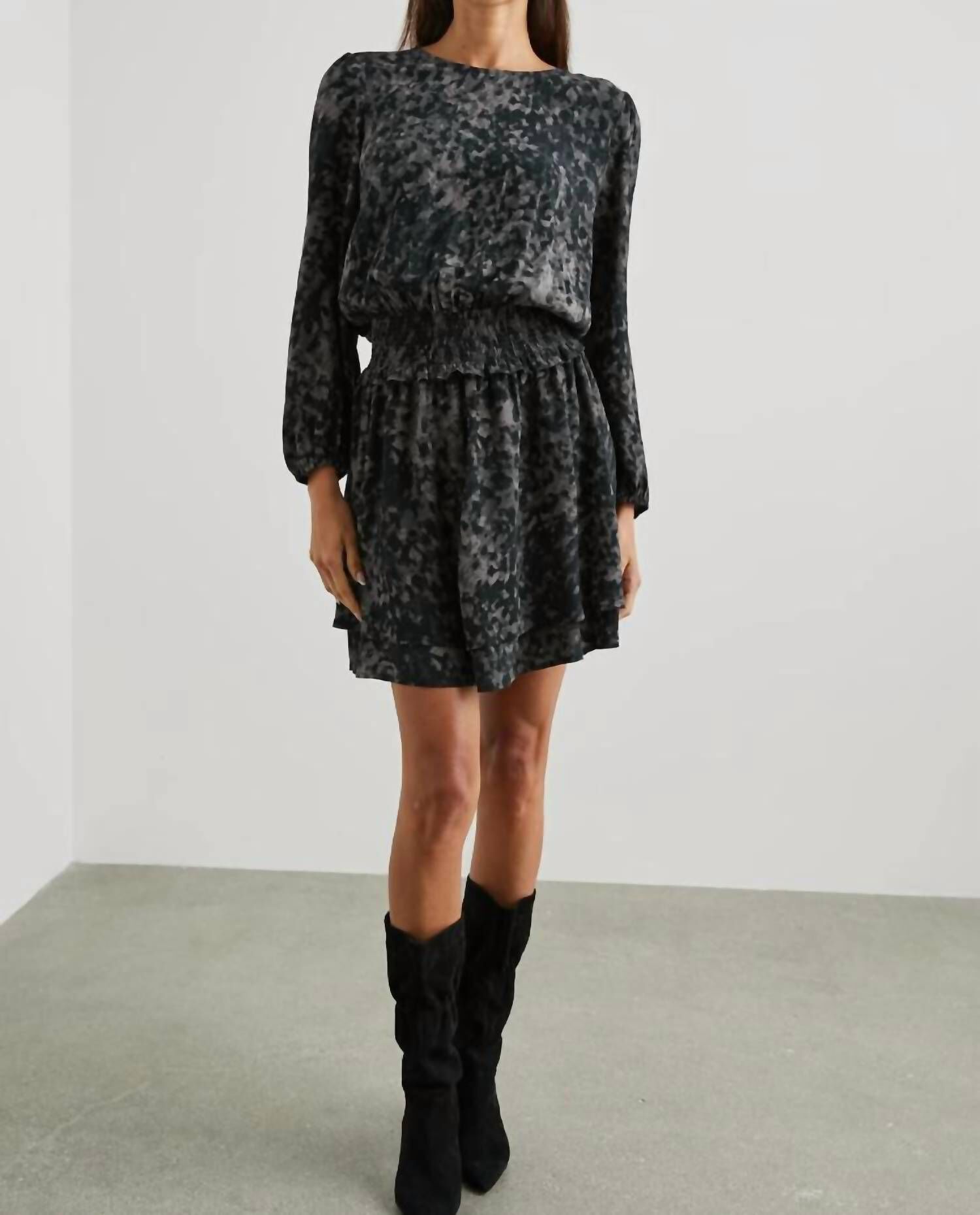 INEZ DRESS IN CHARCOAL, Charcoal / Black, hi-res image number 0