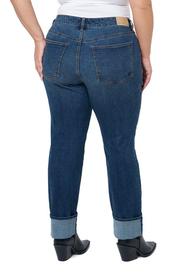 Straight Fit Cuffed Jean, St James / Medium Wash, alternate image number 2