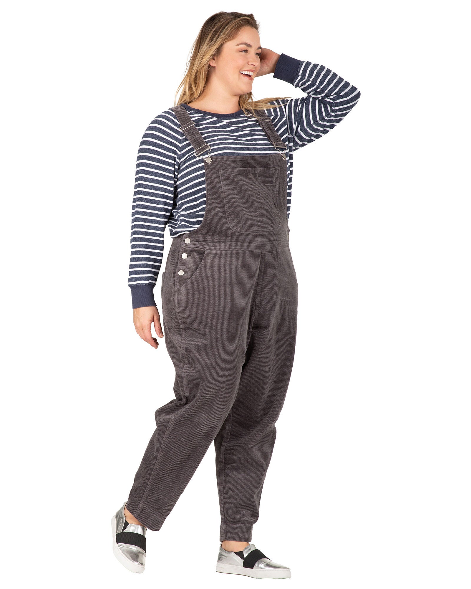 Harper Women&#39;s Corduroy Casual Overall, Charcoal / Charcoal Grey, alternate image number 1
