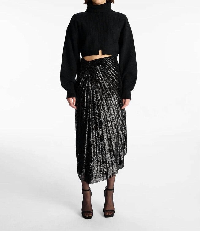 TORI SKIRT IN BLACK, Black / Black, hi-res image number null