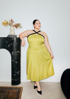 Contrast Halter Dress