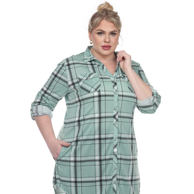 Plaid Tunic Top, , alternate image number null