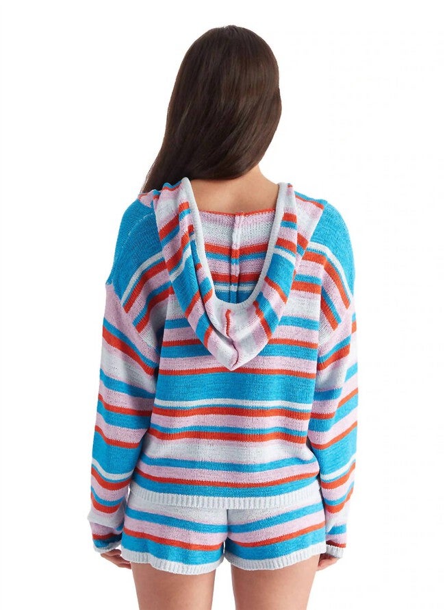 Ivy Knit Shorts In Blue Stripes, , alternate image number null