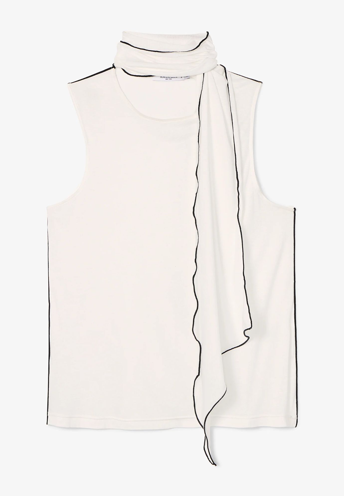 Felicity Scarf Tank - Cloud Jersey, Ivory / Ivory, alternate image number 3