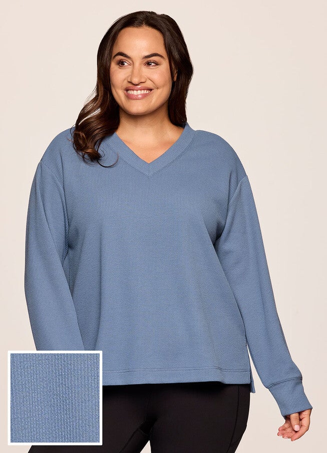 Plus Weekend Reset Pullover, Blue / Dusty Blue, hi-res image number 0