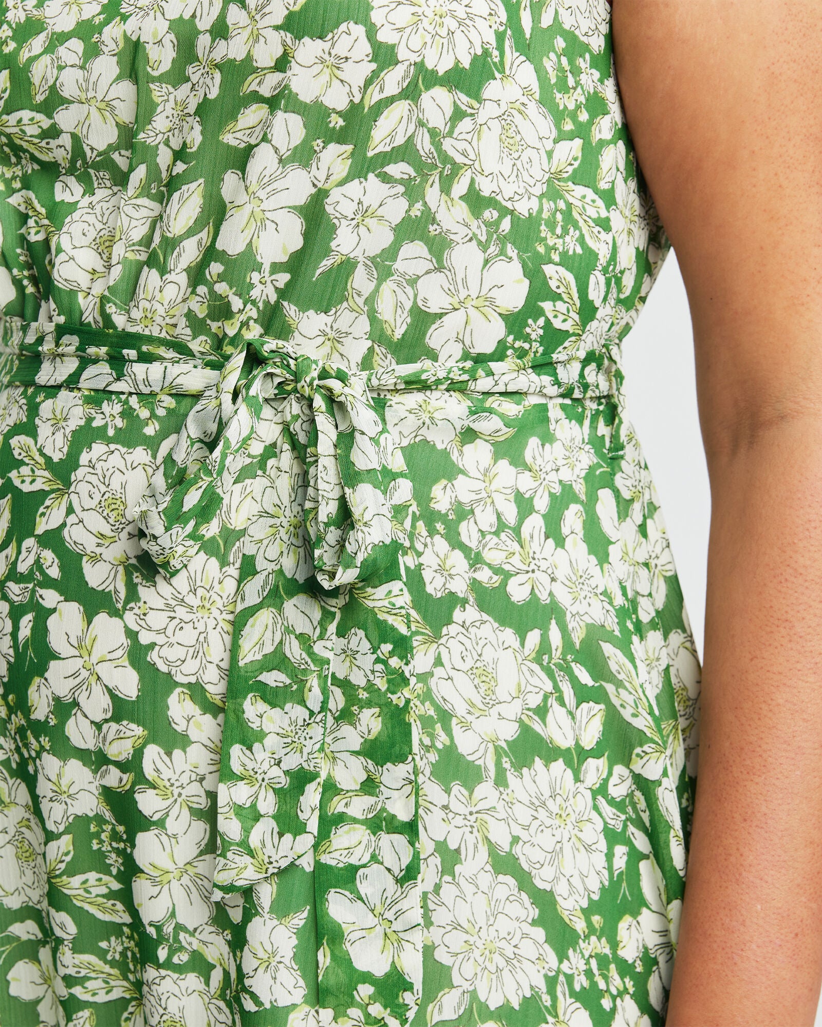 Field Green Floral Halter Dress, , alternate image number 6
