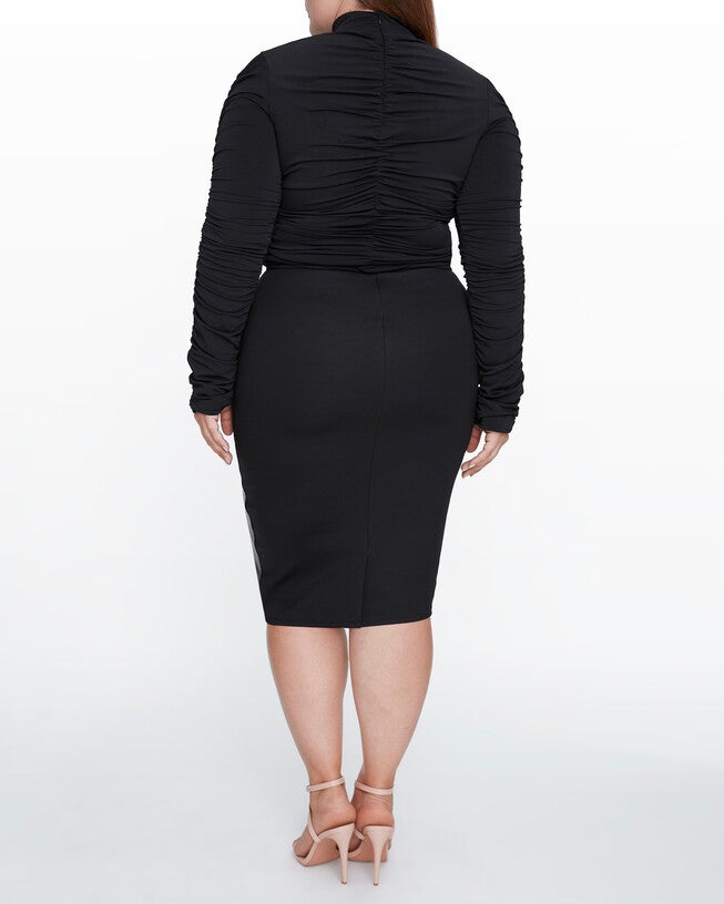 Port Elizabeth Recycled Leather Skirt, Black / Black, alternate image number 1