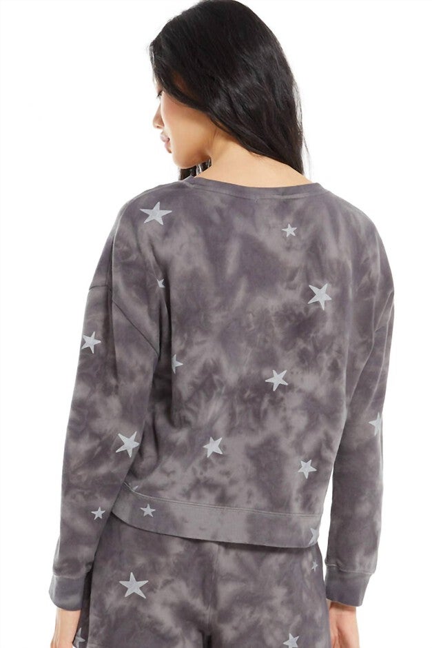 MILLIE CLOUD STAR SWEATSHIRT IN WASHED BLACK, , alternate image number 5