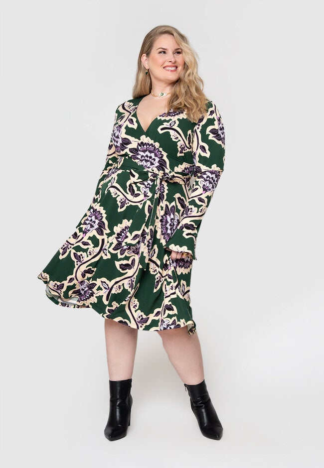 Rosalia Dress, Forest Green / Forest Green, alternate image number null