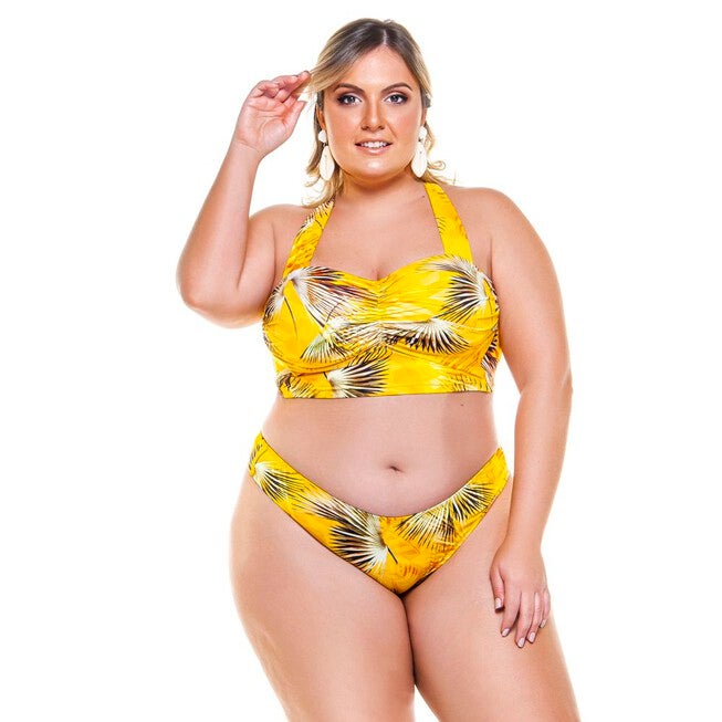 High-Cut Bikini Bottom In Yellow Buriti Print, Yellow Buriti / Yellow, hi-res image number null
