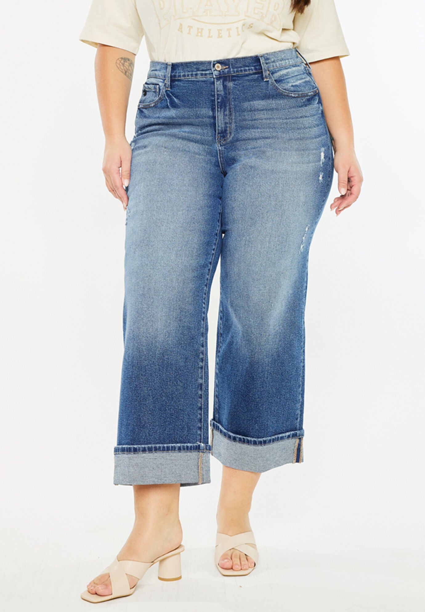 Conie High Rise Wide Leg Jeans (Plus Size), Dark Wash / Dark Wash, alternate image number 2