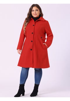 SINGLE BREASTED BELTED WINTER LONG COAT