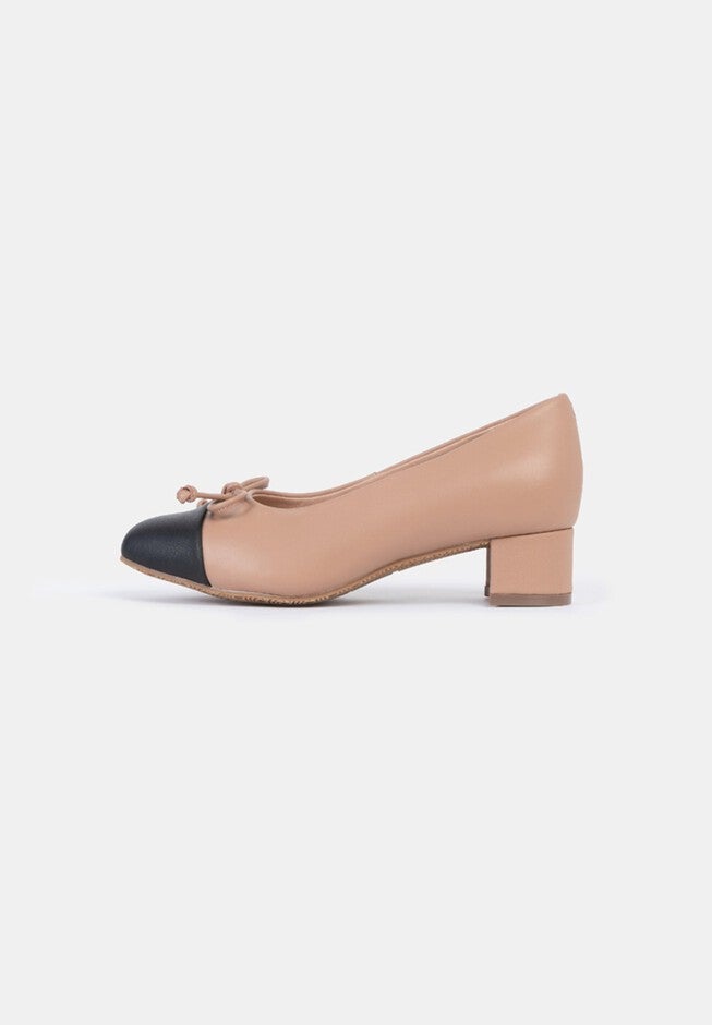 Greta Toe Cap Ballet Pump, Bisque / Pink, alternate image number 1