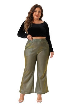 METALLIC SPARKLY HIGH WAIST WIDE LEG PALAZZO PANTS