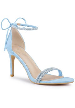 Rhinestone Ankle Tie Stiletto Heels Sandals