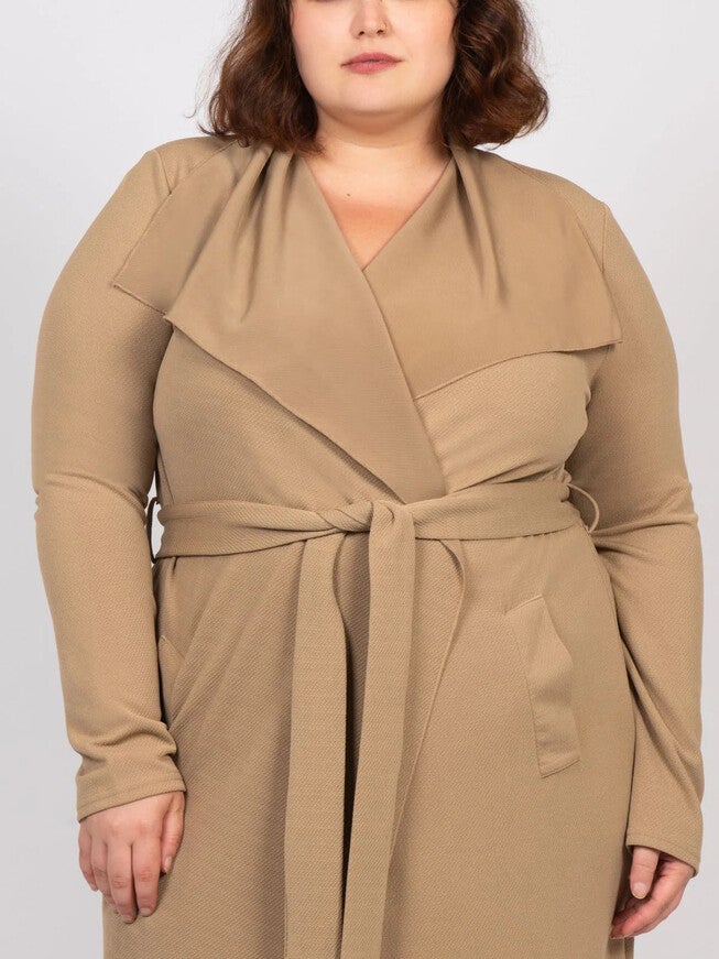 Evelyn Lux Soft Knit Long Cardigan, Beige / Beige, alternate image number null